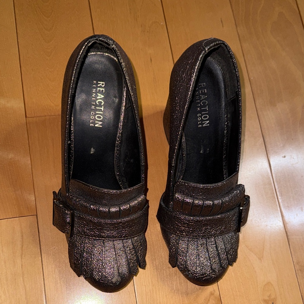 Metallic Loafer Heels